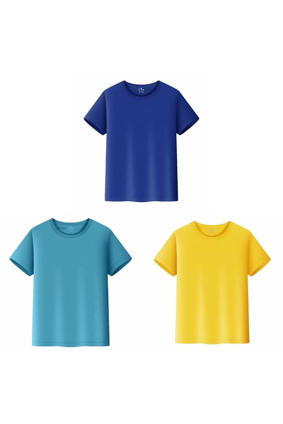 3PCS Boys Kids Tshirt Short Sleeve Summer Mesh Tops Quick-Drying Breathable lightweight Clothes Tee Shirts for Toddlers(Age 2-14)