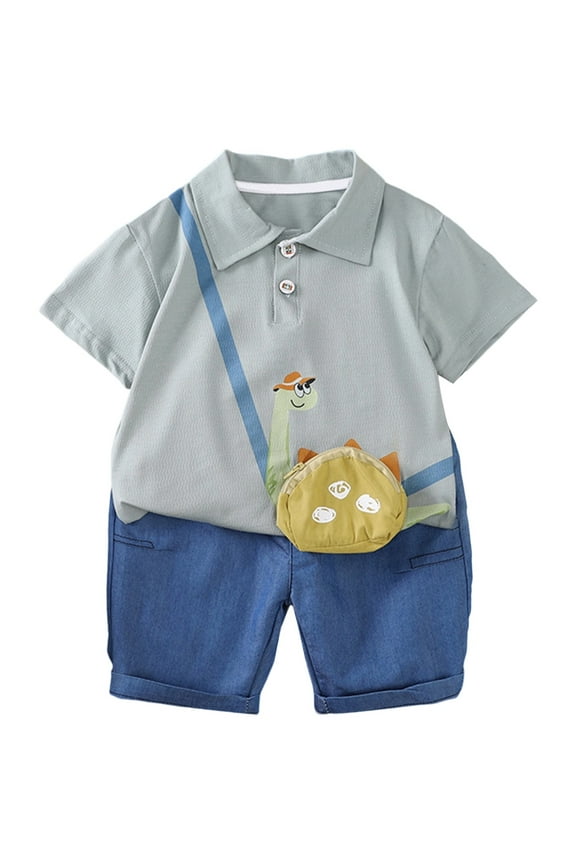 Baby Boy Clothes 9-12 Months Boys Dinosaur Outfits 2 Piece Set Short Sleeve T Shirt And Shorts Summer Casual Play Clothes For Toddlers Kids Age 2 8 Years,Size 2-3 Years