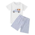thumbnail image 1 of YUEHUA Baby Boy Outfit Bunny Carrot Short Sleeve Shirt Elastic Shorts 2Pcs Toddler Boys Easter Outfits, 1 of 7