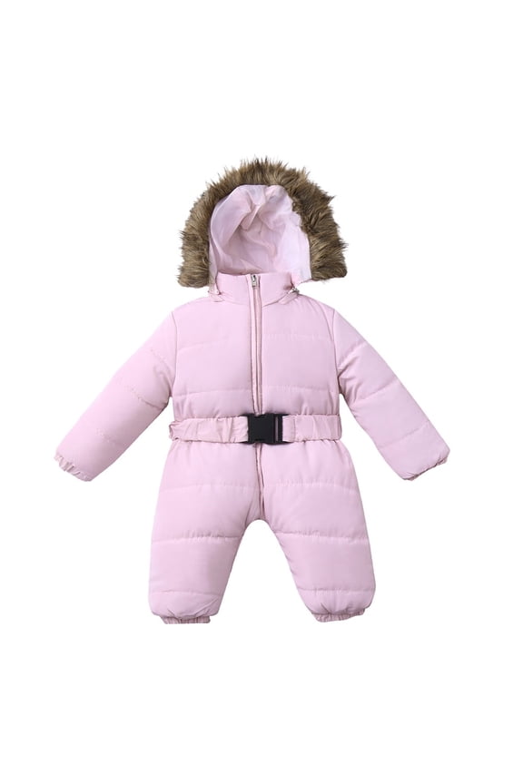 Baby Snowsuit Romper Winter Warm Down Coat Newborn Boy Girl Jacket Hooded Jumpsuit Warm Thick Coat Outfit, 12-18 Months