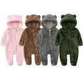 thumbnail image 1 of YUEHUA Baby Winter Coat Infant Boys Girls Snowsuit Winter Coat Solid Bear Warm Fleece Hooded Footed Romper Jumpsuit Outfits, 1 of 4