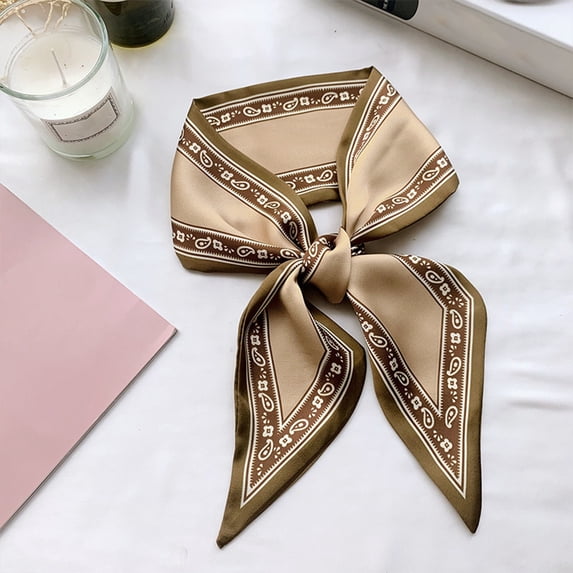 YUEHUA Bandana Travel Scarf Women Lightweight Satin Square Silk Head Wrap Hair Scarf Neck Scarves Paisley