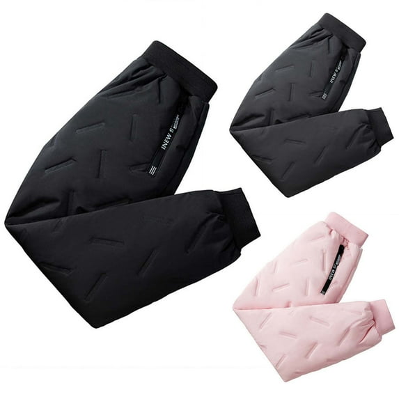 YUEHUA Boy's Girls Winter Snow Pants Sherpa Lined Sweatpants Thicken Warm Fleece Pants Sports Jogger Pants for Kids