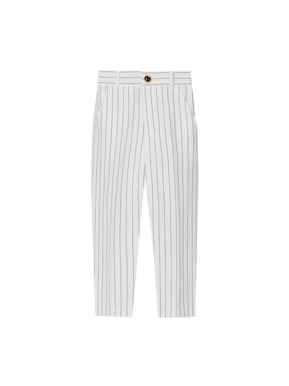 Boys Dress Pants Pinstripe Patterned Flat Front Suit Trousers with Adjustable Waist Boy Formal School Uniform Slacks Pants
