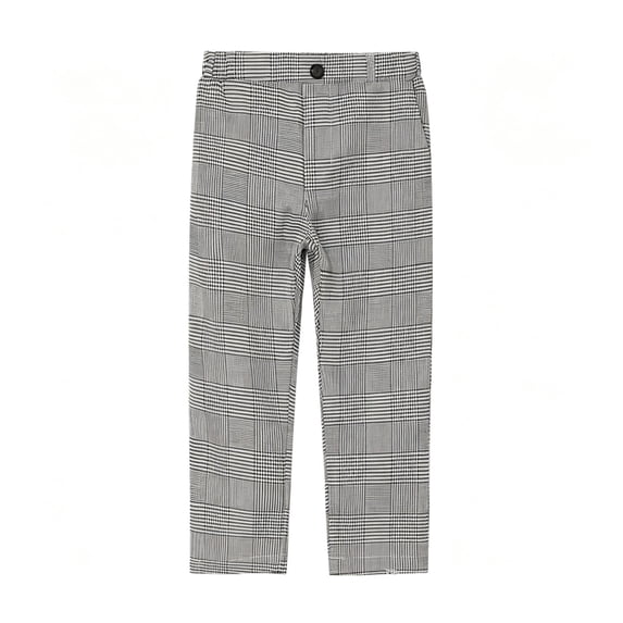 YUEHUA Boys Dress Pants Pinstripe Patterned Flat Front Suit Trousers with Adjustable Waist Boy Formal School Uniform Slacks Pants
