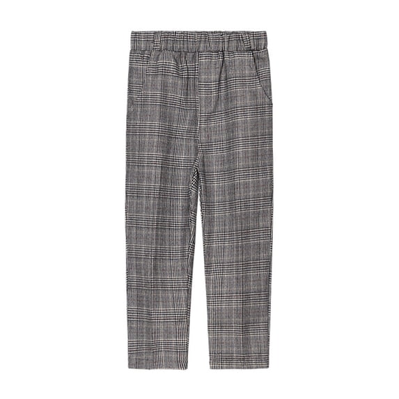 YUEHUA Boys Dress Pants Pinstripe Patterned Flat Front Suit Trousers with Adjustable Waist Boy Formal School Uniform Slacks Pants
