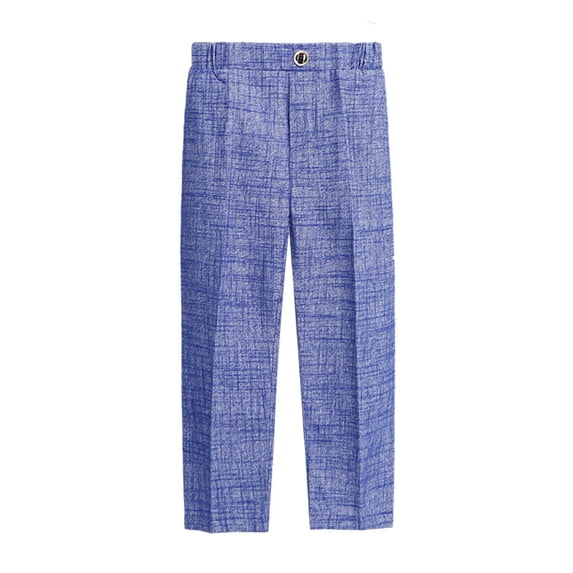 YUEHUA Boys Dress Pants Pinstripe Patterned Flat Front Suit Trousers with Adjustable Waist Boy Formal School Uniform Slacks Pants