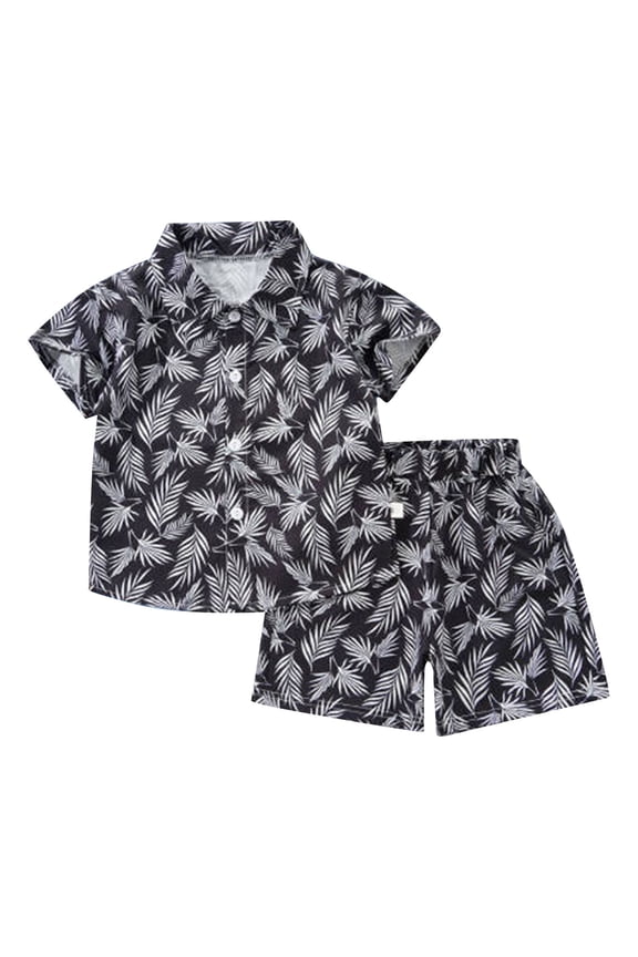 Boys' Short 2 Piece Sets Retro Athletic Quick Dry Train Pattern Breathable Short Sleeve Top and Shorts 2-Piece Kids Outfits Boys Sets
