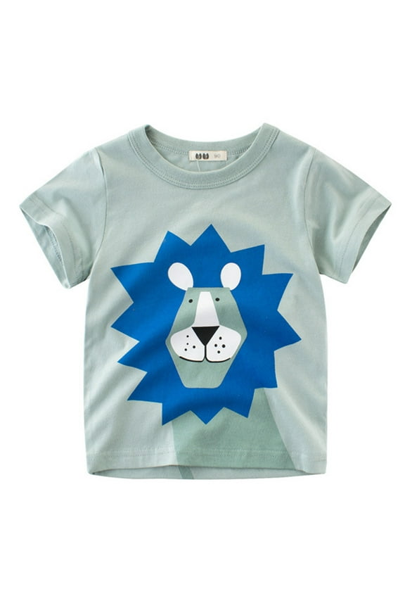 Boys T Shirts Pack Toddler Kids Baby Boys Cartoon Animals Short Sleeve Crewneck T Shirts Tops Tee Clothes for 1-7 Years, Size 2-3 Years