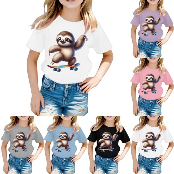 YUEHUA Boys T Shirts, Toddler Girls Graphic Tees, Boy Short Sleeve Tee Shirts Tops for 3-8 Years Kids