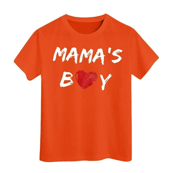 YUEHUA Boys Tshirts 5T MAMA's BOY Toddler Boy Shirt Baby Tee, Size 10-11 Years