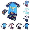 thumbnail image 1 of YUEHUA Boys Two Piece Rash Guard Swimsuits Sets Bathing Suits with Trunks Little Boys Swimsuit, Size 9-10 Years, 1 of 4