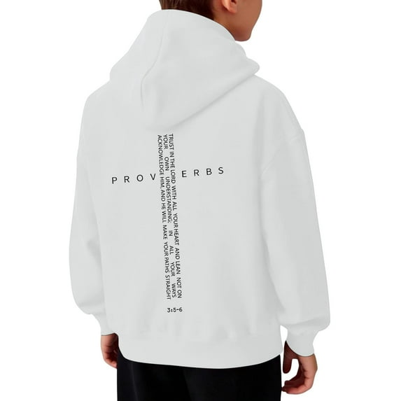 YUEHUA Christian Hoodies for Kids Boys Religious Jesus Hoodie Faith Cross Sweatshirts Vintage Bible Verse Graphic Pullovers for Girls