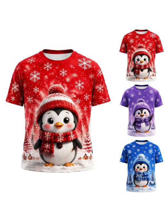 Christmas T Shirt for Women Classic Fit Regular Fit Women's T Shirts Crew Neck Short Sleeve Funny Graphic Tee Elegant Trendy Women Shirts Ladies Casual Tops Casual Holiday Outings