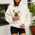 thumbnail image 1 of YUEHUA Dog Mom Sweatshirt, Pet Carrier Hoodie, Loose Fit Casual Pullover with Kangaroo Pocket for Women Girls Fall Winter Comfortable Lounging Pet Walking Wear, 1 of 6