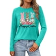 thumbnail image 1 of YUEHUA Easter Shirts for Women: Cute Bunny Long Sleeve Shirt Funny Rabbit Graphic Tshirt Easter Eggs Holiday Tee Tops, 1 of 4
