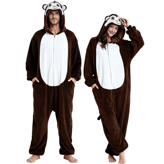 YUEHUA Family Matching Monkey Pajamas For Adults – Cozy And Bodysuit For Home Wear And Family Events