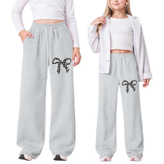 YUEHUA Girl's 6 7 Number Printed Baggy Ice Cream Sweatpants Wide Leg 67 Meme Pants High Waist Loose Sport Athletic Pants Trousers Joggers, 10-11 Years