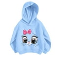 thumbnail image 1 of YUEHUA Girl's Cute Pink Hoodie Aesthetic Preppy Sweatshirts Kids Casual Kawaii Cat Graphic Hoodies Pullover Tops Clothes with Pockets, Size 7-8 Years, 1 of 4
