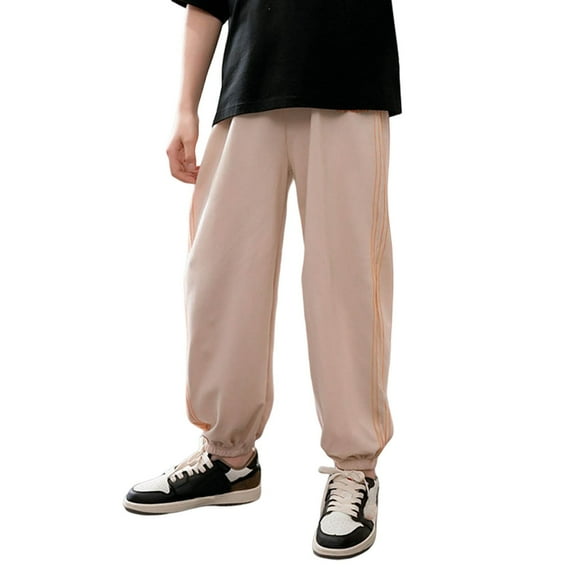 YUEHUA Girl's Thin Sweatpants, Kids Unisex Sportswear Pants Drawstring Plain Jogger Pant for Boys or Girls Long Training Casual Trousers, 3-4 Years