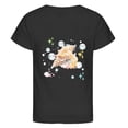 thumbnail image 1 of YUEHUA Girls Clothes Summer Girls' Children Crew Neck Short Sleeved Ocean Themed Print Casual Loose Fitting Short Sleeved T Shirt Top, Size 8-9 Years, 1 of 3