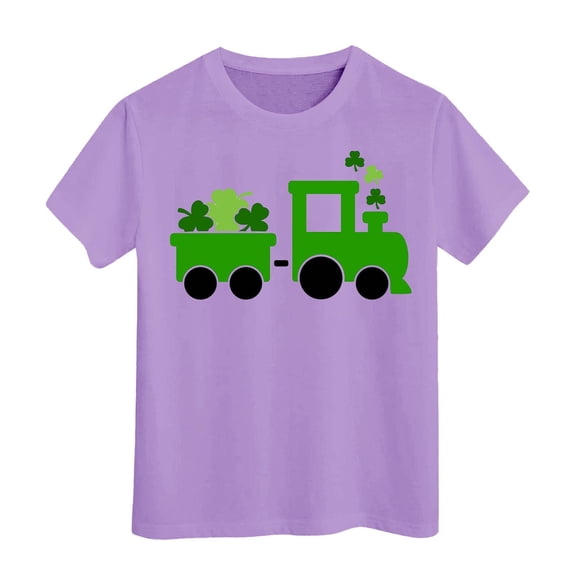 YUEHUA Girls Graphic Tees Girls Short Sleeve Tee Summer Crewneck T Shirt Casual Fit Basic Shirts, 4-5 Years