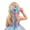 thumbnail image 1 of YUEHUA Girls Hair Clips with Long Fabric Ribbon Bows for Party Decoration, Paired with Mermaid Swimsuit, 1 of 6