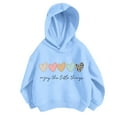 thumbnail image 1 of YUEHUA Girls Heart Graphic Hoodies Long Sleeve Cartoon Print White Pullover Hooded Sweatshirt Cute Casual Tops for Girl, Size 9-10 Years, 1 of 4