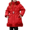 thumbnail image 1 of YUEHUA Girls Padded Jacket Thicken Fashion Down Padded Coat Winter Kids Fleece Lined Outwear Outdoor Down Jacket, Size 9-10Years, 1 of 7