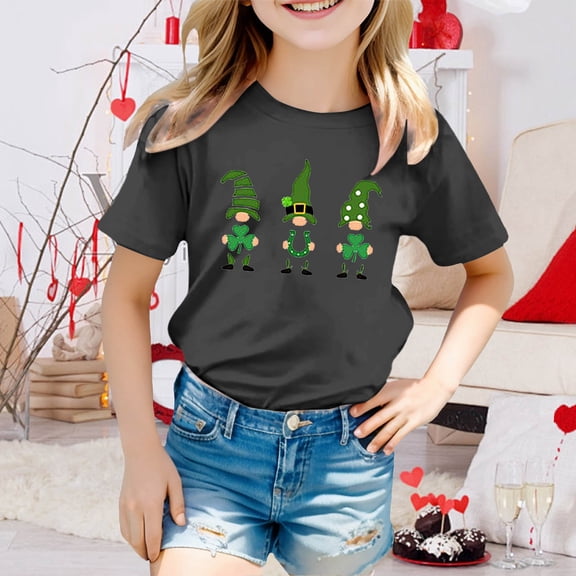 YUEHUA Girls Short Sleeve Tees 10-12 Girls Short Sleeve Tee Summer Crewneck T Shirt Casual Fit Basic Shirts, 12-13 Years