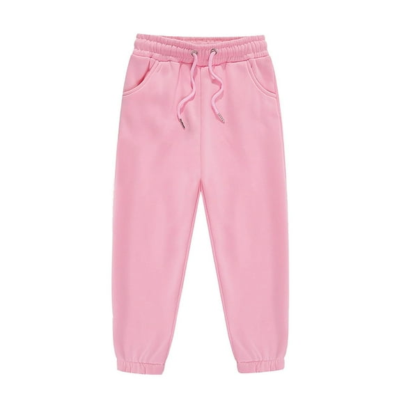 YUEHUA Girls Sweatpants Cotton Fleece Girls Active Joggers Soft Athletic Sweat Straight Leg Pants for Kids Youth with Drawstring, 12-13 Years