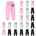 thumbnail image 1 of YUEHUA Girls' Sweatpants Super Soft Athletic Performance Pants Wide Leg Drawstring Baggy Pants Athletic Joggers Sweat Trousers, Size 9-10 Years, 1 of 9