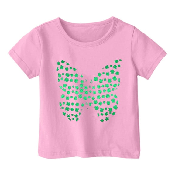 YUEHUA Girls Tank Tops Size 7-8 Toddler Baby Boys Girls Top Short Sleeve Casual Irish St Patrick's Day T Shirt, 6-7 Years