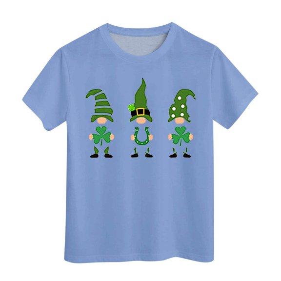 YUEHUA Girls Tee Shirts Girls Short Sleeve Tee Summer Crewneck T Shirt Casual Fit Basic Shirts, 8-9 Years