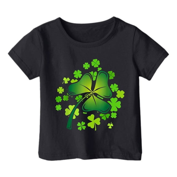 YUEHUA Girls Tshirt Dress 6-7 Toddler Baby Boys Girls Top Short Sleeve Casual Irish St Patrick's Day T Shirt, 3-4 Years