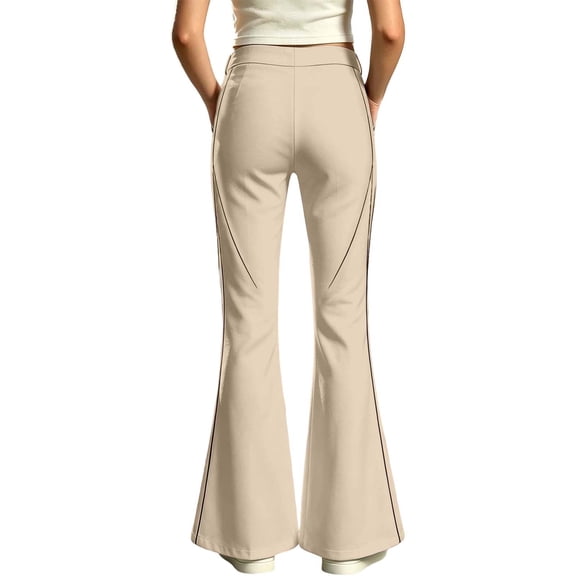 YUEHUA Girls' Uniform Flare Leg Chino Pants Kids Bell Bottom Leggings Bootcut Yoga Bootcut Dress Pants School Uniform Slacks Preppy Clothes