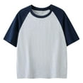 thumbnail image 1 of YUEHUA Graphic Tees for Boys Boys Short Sleeve T Shirt Color Block Raglan Tee Comfortable Top for Kids Casual Everyday Wear Youth Summer Outfit, Size 8-9 Years, 1 of 4