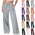 thumbnail image 1 of YUEHUA Grey Sweatpants Womens Barrel Trendy Low Rise Stripe Lightweight Fleece Womens Joggers or Cuffed Leg Sweats (Available In Plus), 1 of 4
