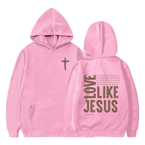 YUEHUA JESUS Christian Hoodies for Girls Aesthetic Cute Oversized Christ Christians Girls Long Sleeve Pullover Fall Sweatshirts, Size 7-8 Years