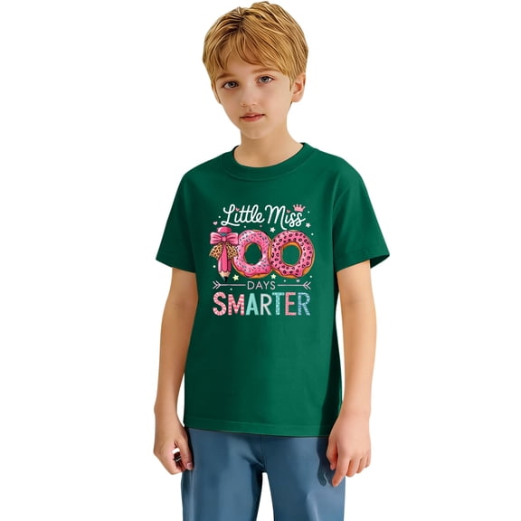 YUEHUA Kid Boys Girls 100th Day of School Rainbow Happy 100 Days T-Shirt