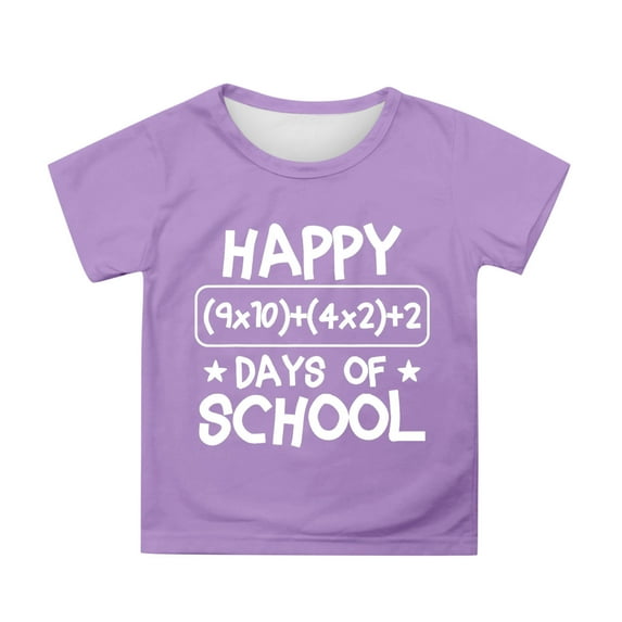 YUEHUA Kids 100 Days of School Boys Kids 100th Day of School Baseball T-Shirt