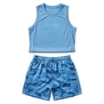 thumbnail image 1 of YUEHUA Kids Basketball Jersey Tank Top Shorts Set Sleeveless 2 Piece Summer Athletic Outfit Breathable Sport Playwear For Toddler Little Boys, 1 of 5