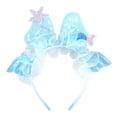 thumbnail image 1 of YUEHUA Kids Girls Mermaid Bear Ears Headband with Sequin Bow, Seashell Hair Band Party Decoration Headwear for Girl Paired with Mermaid Swimsuit, 1 of 3