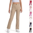 thumbnail image 1 of YUEHUA Kids Girls Uniform Pants Fall Solid Color Stretch Elastic Waist Pants with Pockets Girls Classic Outdoor Wear (Navy), 1 of 8