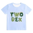 thumbnail image 1 of YUEHUA Kids' Two Rex Dinosaur T-Shirt, Boys' Short Sleeve Tee, Cute T-Rex Print Top for 2nd Birthday Parties & Playtime, 1 of 2
