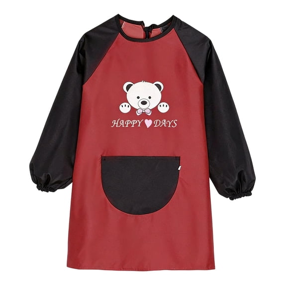 YUEHUA Kids Waterproof Artist Painting Apron, Children's Art Smock, Children Apron Long Sleeve with Pocket