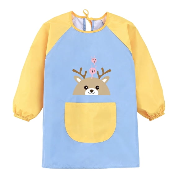 YUEHUA Kids Waterproof Artist Painting Apron, Children's Art Smock, Children Apron Long Sleeve with Pocket