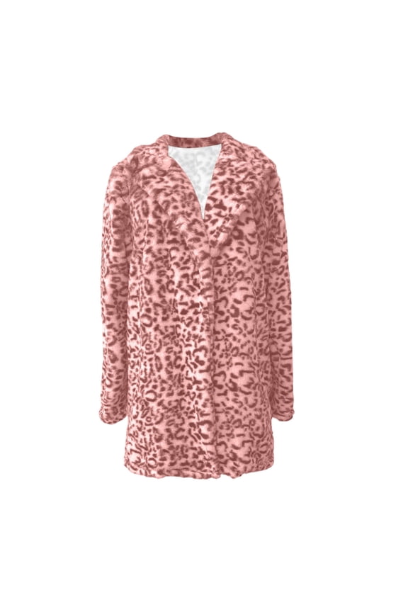Leopard Print Coat Women Plus Size Zipper Fuzzy Long Jacket Cheetah Print Winter Jackets Partywear