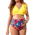 thumbnail image 1 of YUEHUA Maternity Swimsuit High Waist Pregnancy Bikini Sets Twist Cutout Front Two Piece Bathing Suit Maternity Swimwear, 1 of 9