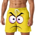 thumbnail image 1 of YUEHUA Men's 3D Cartoon Face Swim Trunks Quick Dry Board Shorts Funny Hawaiian Beach Vacation Bathing Suits with Pockets, 1 of 5